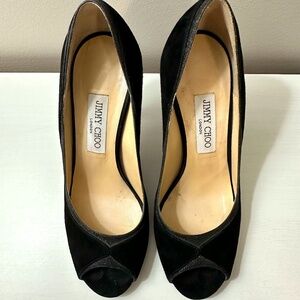 JIMMY CHOO Deceive Black Suede Pumps size 39 or 9